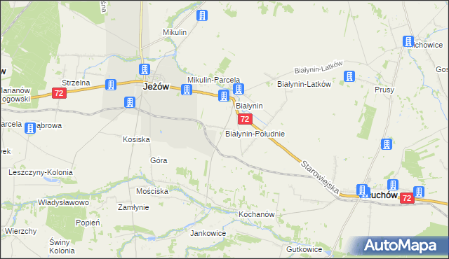 mapa Białynin-Południe, Białynin-Południe na mapie Targeo