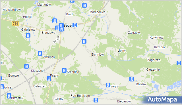 mapa Bichniów, Bichniów na mapie Targeo