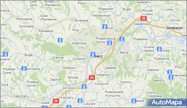 mapa Biecz powiat gorlicki, Biecz powiat gorlicki na mapie Targeo