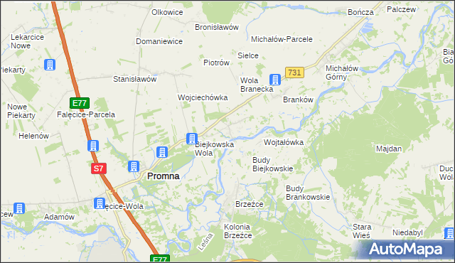 mapa Biejków, Biejków na mapie Targeo
