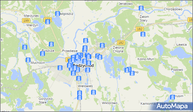 mapa Bielsko gmina Międzychód, Bielsko gmina Międzychód na mapie Targeo