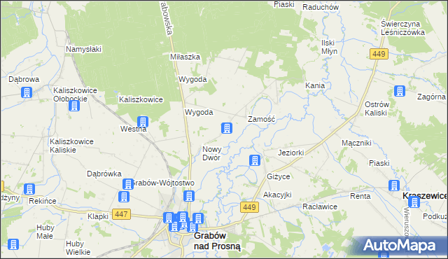 mapa Biernacice gmina Sieroszewice, Biernacice gmina Sieroszewice na mapie Targeo