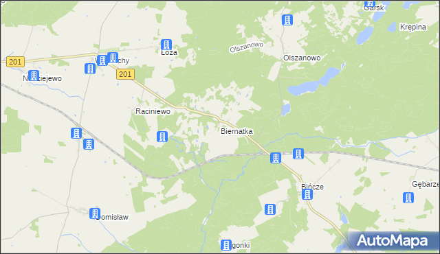 mapa Biernatka, Biernatka na mapie Targeo