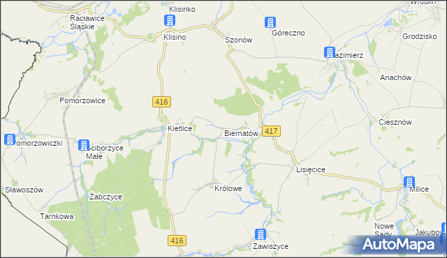 mapa Biernatów gmina Głubczyce, Biernatów gmina Głubczyce na mapie Targeo