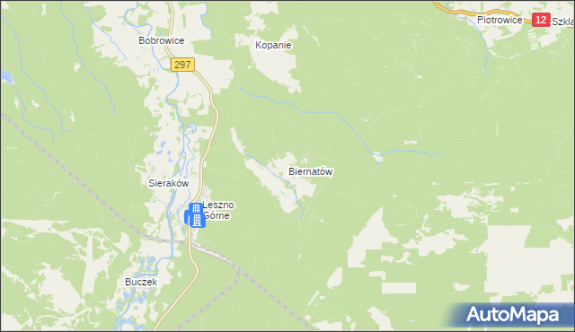 mapa Biernatów gmina Szprotawa, Biernatów gmina Szprotawa na mapie Targeo