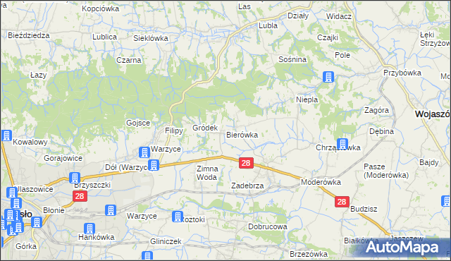 mapa Bierówka, Bierówka na mapie Targeo