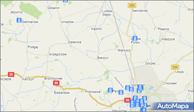 mapa Bierzyn gmina Strzelin, Bierzyn gmina Strzelin na mapie Targeo