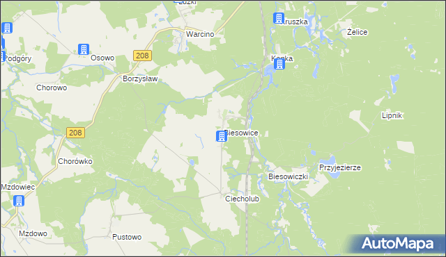 mapa Biesowice, Biesowice na mapie Targeo