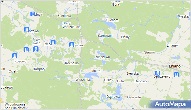 mapa Bieszewo, Bieszewo na mapie Targeo