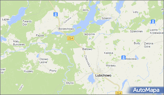 mapa Bietowo, Bietowo na mapie Targeo