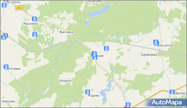 mapa Bińcze, Bińcze na mapie Targeo