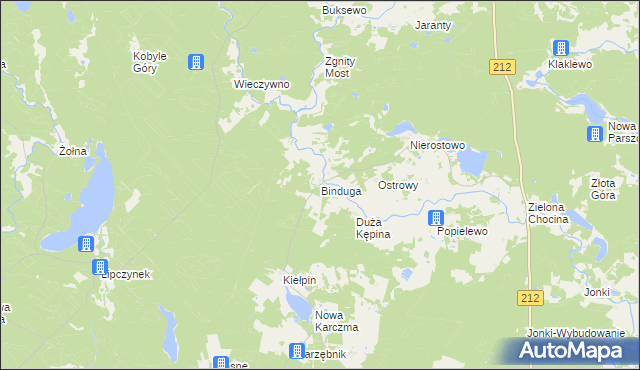 mapa Binduga gmina Konarzyny, Binduga gmina Konarzyny na mapie Targeo