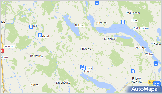 mapa Bitkowo gmina Filipów, Bitkowo gmina Filipów na mapie Targeo