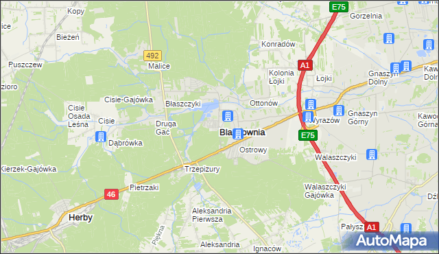 mapa Blachownia, Blachownia na mapie Targeo