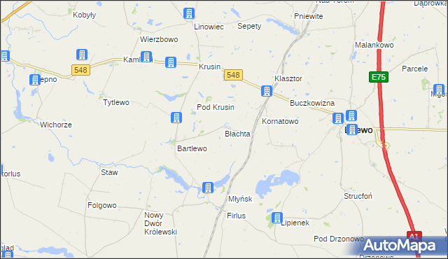 mapa Błachta, Błachta na mapie Targeo