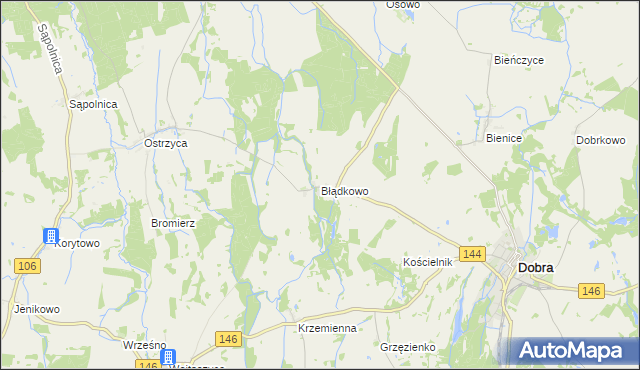 mapa Błądkowo, Błądkowo na mapie Targeo