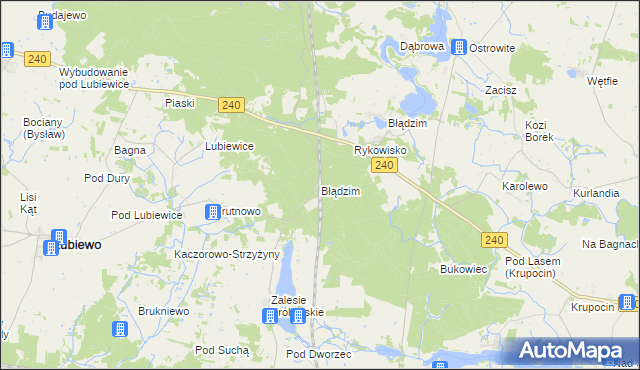 mapa Błądzim gmina Cekcyn, Błądzim gmina Cekcyn na mapie Targeo