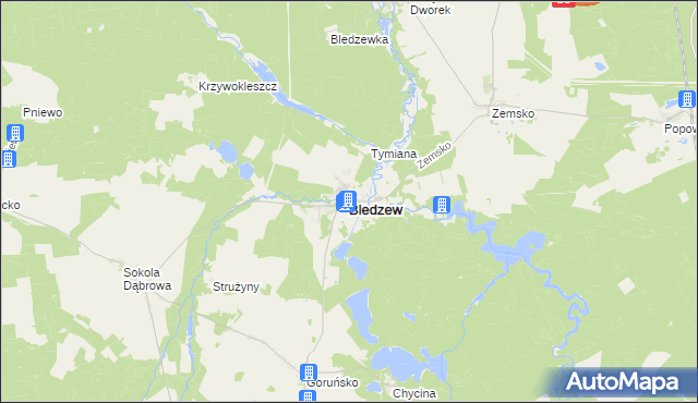 mapa Bledzew, Bledzew na mapie Targeo