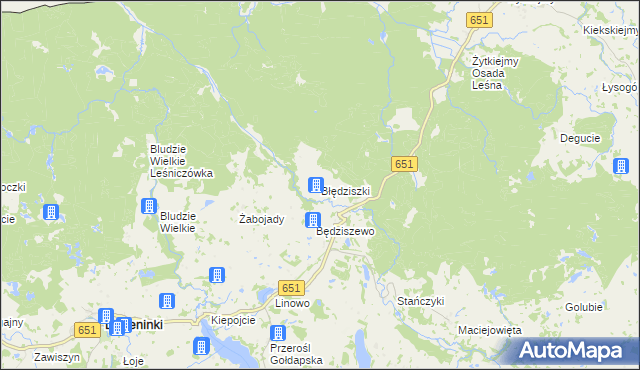 mapa Błędziszki, Błędziszki na mapie Targeo