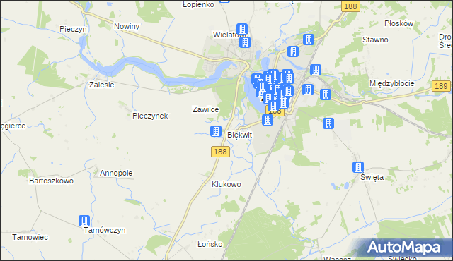 mapa Blękwit, Blękwit na mapie Targeo