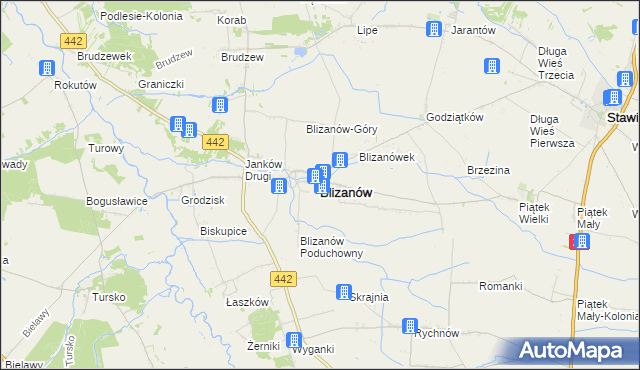 mapa Blizanów, Blizanów na mapie Targeo