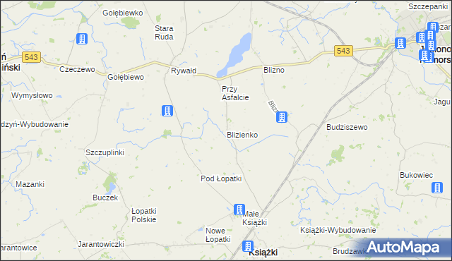 mapa Blizienko, Blizienko na mapie Targeo