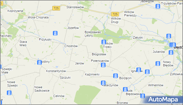 mapa Błogosław, Błogosław na mapie Targeo