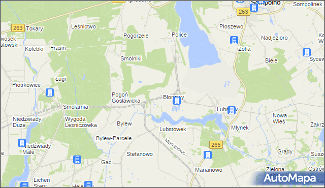 mapa Błonawy, Błonawy na mapie Targeo