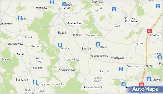 mapa Błonice, Błonice na mapie Targeo