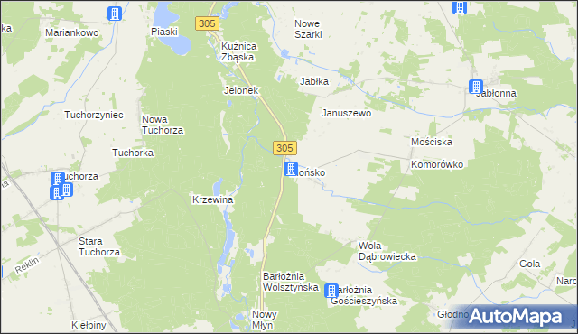 mapa Błońsko, Błońsko na mapie Targeo