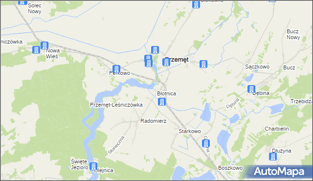 mapa Błotnica gmina Przemęt, Błotnica gmina Przemęt na mapie Targeo