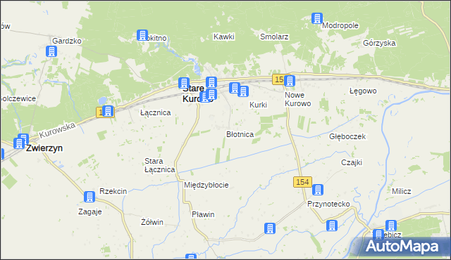 mapa Błotnica gmina Stare Kurowo, Błotnica gmina Stare Kurowo na mapie Targeo