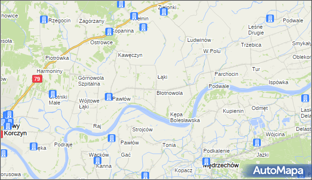 mapa Błotnowola, Błotnowola na mapie Targeo