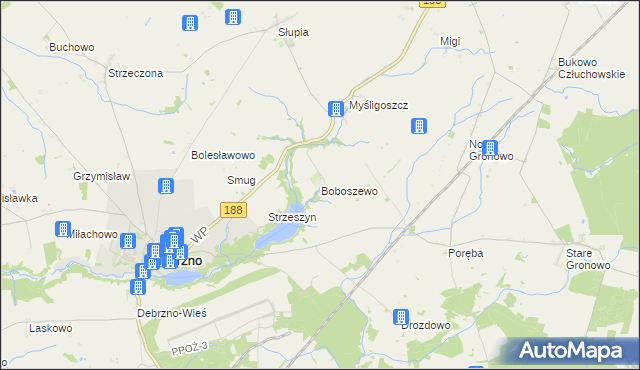 mapa Boboszewo, Boboszewo na mapie Targeo