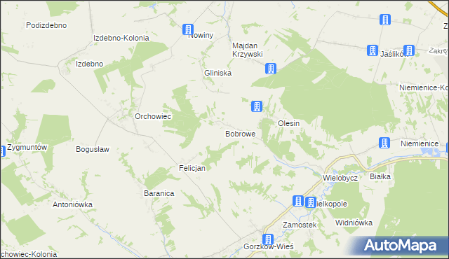 mapa Bobrowe, Bobrowe na mapie Targeo