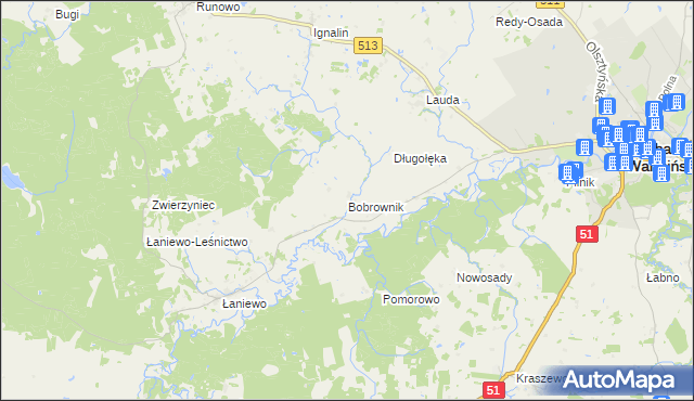 mapa Bobrownik, Bobrownik na mapie Targeo