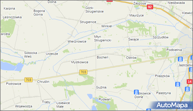 mapa Bocheń, Bocheń na mapie Targeo