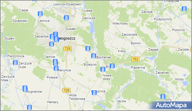 mapa Bocheniec gmina Małogoszcz, Bocheniec gmina Małogoszcz na mapie Targeo