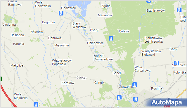 mapa Boczki Domaradzkie, Boczki Domaradzkie na mapie Targeo