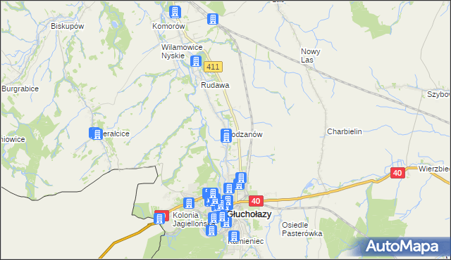 mapa Bodzanów gmina Głuchołazy, Bodzanów gmina Głuchołazy na mapie Targeo