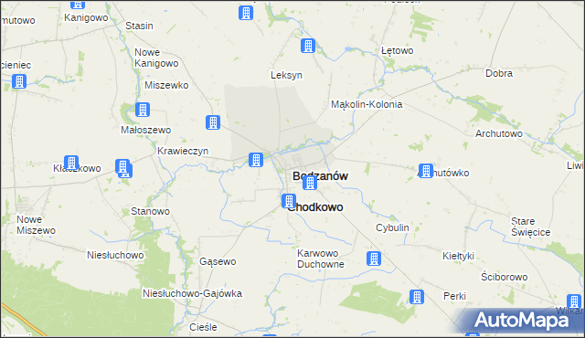 mapa Bodzanów powiat płocki, Bodzanów powiat płocki na mapie Targeo