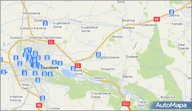 mapa Bogdańczowice, Bogdańczowice na mapie Targeo