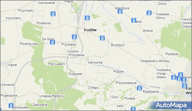 mapa Bogdanów gmina Kozłów, Bogdanów gmina Kozłów na mapie Targeo