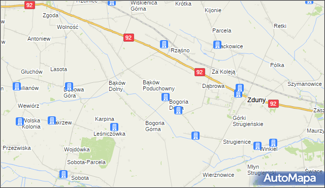 mapa Bogoria Pofolwarczna, Bogoria Pofolwarczna na mapie Targeo