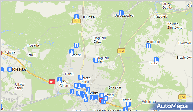 mapa Bogucin Mały, Bogucin Mały na mapie Targeo