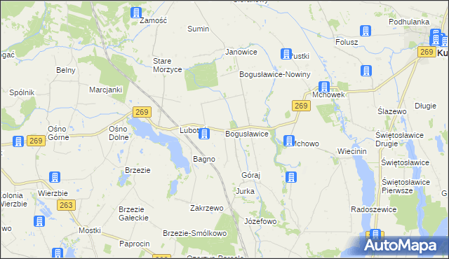 mapa Bogusławice gmina Babiak, Bogusławice gmina Babiak na mapie Targeo