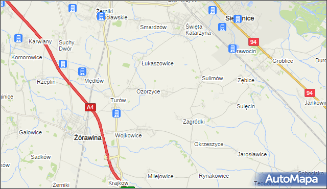 mapa Bogusławice gmina Siechnice, Bogusławice gmina Siechnice na mapie Targeo