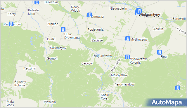 mapa Bogusławów, Bogusławów na mapie Targeo