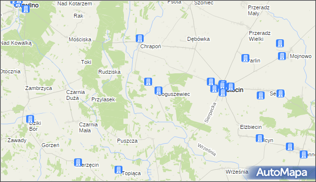 mapa Boguszewiec, Boguszewiec na mapie Targeo