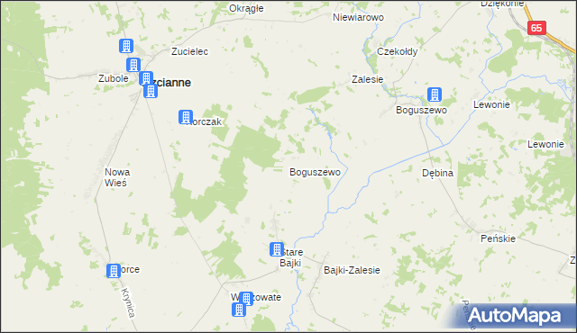 mapa Boguszewo gmina Trzcianne, Boguszewo gmina Trzcianne na mapie Targeo